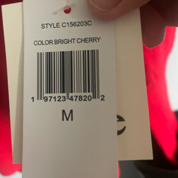 CeCe Red Sweater with Silver Bow Detail - Picture 3 of 6